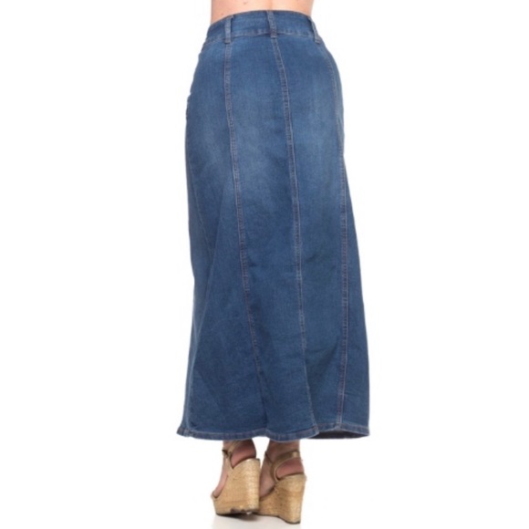 A line Maxi Denim Skirt - Picture 3 of 7